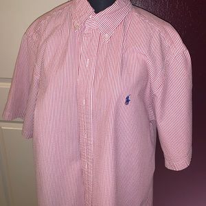 White and Red Textured Polo Shirt